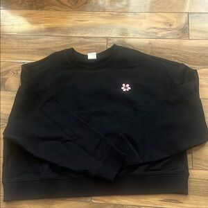 Black Stelle Sweater with Floral Detail